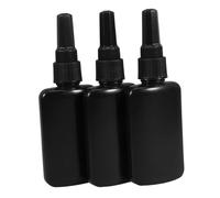DIYEAH Flacons de Colle Opaques 3 Pièces 50ml Hdpe à Embout de Précision | Bouteilles Compressibles Noires, Étanches à Lumière, pour Bricolage Maison, Encres et Usage Industriel