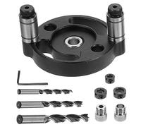 DIYEAH Gabarit de Perçage Vertical Kit de Guidage Anti-rouille en Alliage D'aluminium et Perçage Précis Foret Auto-centreur Haute Dureté pour Travail du Bois