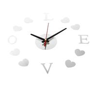 DIYEAH Horloge Murale Adhésive Cœur Miroir en Acrylique pour Chambre
