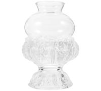 DIYEAH Lampe à Huile pour Décoration Intérieure Romantique Forme Lotus Délicate Style Élégant et Pratique en Verre Transparent Adaptée pour Hôtel et Dîner