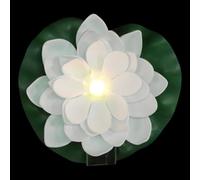 DIYEAH Lampe Solaire Flottante de Fleur, Blanche, en Plastique