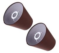 DIYEAH Lot de 2 Abat-jours en Tissu Café Support E14, Structure Simple et Résistante pour Lampe de Chevet ou Lampadaire, Design Délicat et Élégant