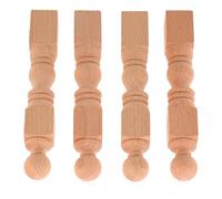 DIYEAH Lot de 4 Balustres en Bois Non Peints pour Décor Intérieur, Colonnes Décoratives Stables 13,5x2x2cm pour Modèles Miniatures et Escaliers