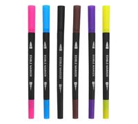 DIYEAH Lot de 6 feutres alimentaires Feutres alimentaires à double pointe - 6 couleurs, pointe fine de 0,4 mm, pour la décoration de biscuits, gâteaux, cupcakes, écriture et décoration de