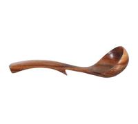 DIYEAH Louche en Bois D'acacia 20cm avec Crochet Arrière et Manche Long Incurvé pour Cuisiner et Servir Soupes en Usage Quotidien