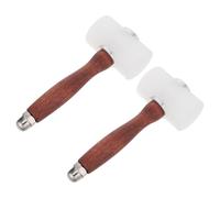 DIYEAH Marteau de Sculpture Cuir en Nylon et Bois, Manche Ergonomique, Tête Arrondie sans Bavure, Lot de 2 Pièces pour Travail Précis sur Cuir et Vachette, Maroquinerie