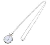 DIYEAH Montre de Poche Collier en Verre et Alliage Argenté, Montre à Chaîne Suspendue, Accessoire Fonctionnel pour Homme, Style Simple et Casual
