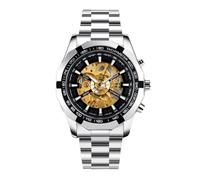 DIYEAH Montre Mécanique Automatique Squelette pour Homme Remontage Automatique et Cadran Lumineux en Alliage de Zinc, pour Toutes Occasions