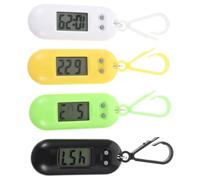 DIYEAH Montres de poche électroniques LED 4Pcs en plastique, design chaîne porte-clés, lecture facile, à accrocher au sac à dos et à la ceinture, montre suspendue pour Couleur Aléatoire