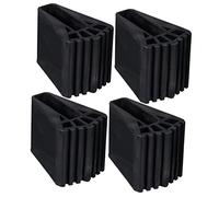 DIYEAH Patin Antidérapant pour Maintien et Stabilité Caoutchouc Protection Complète Embouts Trapézoïdaux Noirs, Lot de 4 Pièces pour Échelle Extensible et Escabeau