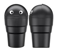 DIYEAH Petite Poubelle de Voiture Couvercle en Plastique 520ml 2 Pièces | Format Rond Compact, Finition Mate Légère, Se Place Porte-gobelet, pour Camion, Camping-car, Toilettes ou Bureau