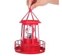 DIYEAH Phare Solaire Rotatif Extérieur Étanche, Lampe LED Décorative Jardin en Résine et Fer, Grosse Taille Rouge, Éclairage Paysager Solaire Automatique pour Pelouse et Terrasse