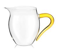 DIYEAH Pichet en Verre Transparent Fond Plat, 300ml, Bouche en V | Résistance au Chaud Froid, Grosse Dureté, Usage Bar Cuisine, Capacité 300ml