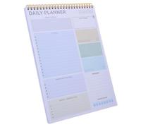 DIYEAH Planificateur Journalier Non Daté Pourpre Reliure Double Spirale en Papier, Bloc-notes Agenda Quotidien pour Organiser Tâches et Suivi Hydratation
