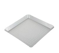 DIYEAH Plaque à Pizza Perforée Carrée en Alliage D'aluminium Argenté, Pratique Odeur, Réduit de Cuisson Cuisson la Maison