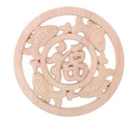 DIYEAH Plaque murale ronde sculptée en bois, de fabrication chinoise. | Pièce en bois sculptée creuse, applique rustique en filigrane de bois pour loisirs créatifs, décoration murale de 11,8 cm