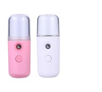 DIYEAH Pulvérisateur de Brume Cylindrique Portable en Plastique 2 Pièces pour Hydratation du Visage sans Abîmer le Maquillage, Mini Humidificateur D'eau pour Soins Peau
