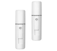 DIYEAH Pulvérisateur de Brume Portable 2 Pièces pour Femmes, Humidificateur Visage Blanc en Abs, Hydratant sans Abîmer le Maquillage, pour Bureau et Yoga