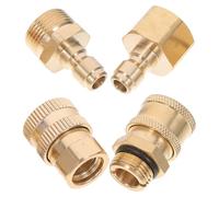 DIYEAH Raccords pour nettoyeurs Haute Pression 4 pièces Embout Nettoyeur en Laiton Or, Adaptateur pour Nettoyeur Haute Pression à Connexion Rapide, pour Tuyau de Nettoyeur Haute Pression