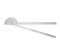 DIYEAH Règle Rapporteur en Acier Inoxydable D'angle Rotatif 180 Degrés | Deux Bras, Règle Fixe et Mobile, Mesure et Marquage Précis, pour Menuiserie et Traçage