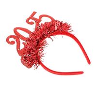 DIYEAH Serre-tête Nouvel An Tissu Rouge avec Paillettes Dorées Accessoire de Fête Lumineux pour Réveillon et Décoration Festive