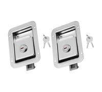 DIYEAH Serrure à Poignée à Palette Inox Encastrée avec Clés, Accessoire pour Camion et RV, Ouverture Facile, Montage Affleurant, 1 Set