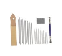 DIYEAH Set de 17 Pièces pour Dessin Crayon Estompe à Papier, Gomme, Papier de Verre Effaçable et Prolongateur, pour Croquis