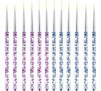 DIYEAH Stylos Pinceaux pour Dessin de Lignes et Motifs pour Nail Art 12 Pcs en Fibre et Métal Faux, pour Salon de Nail Art ou Créations
