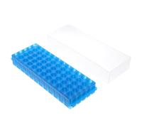 DIYEAH Support de Tube à Essai Plastique Emplacements pour Tubes Centrifuges Rack Double Face Bleu avec Couvercle Stable et Facile à Transporter pour Laboratoire