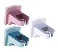 DIYEAH Support Mural sans Perçage pour Sèche-cheveux, Lot de 3 Étagères de Rangement en Plastique Blanc, Bleu Clair et Rose Clair, Organisateur Pratique pour Salle de Bain, Compatible