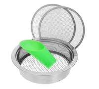 DIYEAH Tamis de Jardinage à Double Couche Pelle en Acier Inoxydable | Tamis 1, 3 et 5mm, pour Compost et Terreau, Usage Balcon et Intérieur, Accessoires en Aluminium
