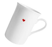 DIYEAH Tasse à Café en Céramique 290ml en Forme de Cœur Blanc avec Poignée, Légère et Rétention de Chaleur pour Thé de L’après-midi à Domicile