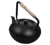 DIYEAH Théière Japonaise en Fonte Noire 600ml avec Infuseur Inoxydable et Poignée, Bouilloire pour Cuisinière Cuisine Pique-niques