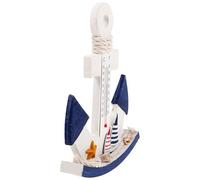 DIYEAH Thermomètre Décoratif Ambiance Estivale en Bois Style Méditerranéen Rétro Ornement Ancre Bateau Unique pour Décoration Intérieur