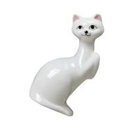 DIYEAH Vase Décoratif en Céramique de Chat Blanc, Mini Ornement Multifonctionnel pour Fleurs Séchées, Décoration Intérieure Bureau Salon, Accessoire D’Ornement Petite Taille