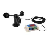 Diyeeni Anémomètre de Grue à Tour à 3 Pales USB 5 V Dispositif d'alarme de Vitesse du Vent de Haute Précision Mesure du Vent à 2-12 Niveaux avec Mémoire de Panne de Courant pour l'extérieur, Station
