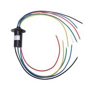 Diyeeni Bague Collectrice Électrique 6 Fils 30A 250RPM Rotation 360 | Connecteur à bague collectrice de moteur avec boîtier PBT et câble PTFE 4 mm², pour unités panoramiques, platines, robots,