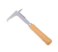 Diyeeni Désherbeur en Acier Inoxydable, Lame en Forme de L, Manche en Bois | Outil de désherbage avec lame antirouille, pour joints de briques de trottoir de patio et d\'allée