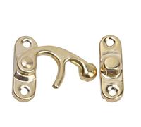 Diyeeni Loquet à Crochet en Fer Durable, 30 Pièces, Style Rétro, Fermeture pour Boîtes Cadeaux à Bijoux, 3,2 X 2,8 Cm, Bronze Jaune Argent, Serrure en Corne pour Boîte, Ouverture Droite Gauche