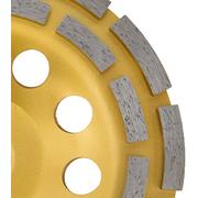 Diyeeni Meule Diamantée à Double Rangée de Béton pour Pierre, Marbre, Granit, Disque de Meuleuse d'angle de 4 Pouces avec Trous d'air, Concentration élevée de Diamant, Corps en Acier traité (150mm)