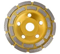 Diyeeni Meule Diamantée à Double Rangée de Béton pour Pierre, Marbre, Granit, Disque de Meuleuse d'angle de 4 Pouces avec Trous d'air, Concentration élevée de Diamant, Corps en Acier traité (125mm)
