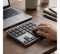 Diyeeni Pavé Numérique sans Fil à 35 Touches, Bluetooth + 2,4 G Double Mode (Black)