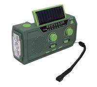 Diyeeni Radio Météo d'urgence à Manivelle avec AM FM NOAA SW, Radio Portable à énergie Solaire, Chargeur de Téléphone 2000 MAh, Lampe de Poche LED, Lampe de Lecture, Alarme SOS (Green)