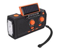 Diyeeni Radio Météo d'urgence à Manivelle avec AM FM NOAA SW, Radio Portable à énergie Solaire, Chargeur de Téléphone 2000 MAh, Lampe de Poche LED, Lampe de Lecture, Alarme SOS (Black)