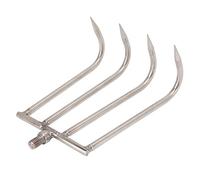 Diyeeni Râteau à Main en Acier Inoxydable à 4 Dents, Râteau à Mauvaises Herbes Aquatique Portable avec Interface Filetée de 8 Mm pour la Pêche en Rivière, étang de Lac, Outil de Pêche Durable pour