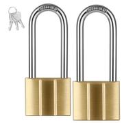 Diyife Cadenas Clé, 2 Pack Long Cadenas en Laiton, 3 Clés Chacun - 40mm | Cylindre de Serrure à 5 Goupilles Cadenas, Robuste, Résistant Aux Intempéries, pour Casier Ecole, Vestiaire, Garage Portes