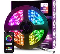 Diyife Ruban LED 3M Super Brillant [App Smart Control], Multicolore Bluetooth 5050 RGB Bande LED, Synchronisation Musique Voix Changement de Couleur pour Léclairage à La Maison, Décoration de fête