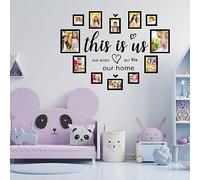 DIYJEP Stickers muraux en vinyle avec citation Our Home « This is Us » | Amovible pour une utilisation facile, adhère aux murs, au verre, décoration murale pour salon, chambre de fille