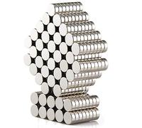 DIYMAG Lot de 300 Petits aimants de réfrigérateur en Nickel brossé de qualité supérieure, 6 x 2 mm