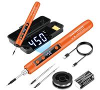diymore Kit de fer à souder sans fil USB-C avec écran LCD, température réglable de 18 ℃ à 450 ℃, stylo à souder portable rechargeable pour réparation électronique, projets de bricolage, fabrication de